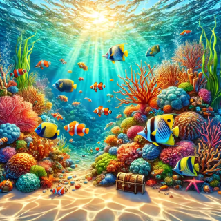 Diamond Painting Ozean mit Korallenriff, Nemo